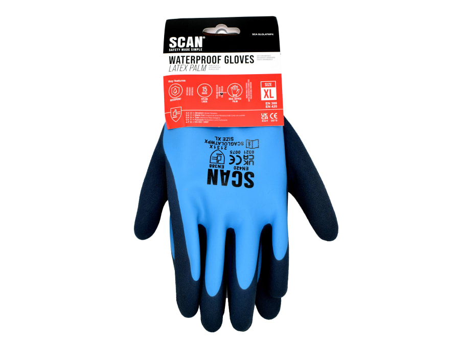 Scan 2ARK64L36 Waterproof Latex Gloves XL
