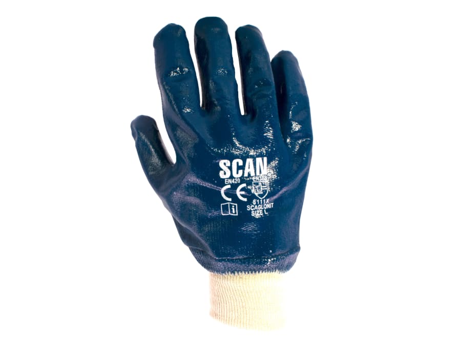 Scan 2301 Nitrile Knitwrist Heavy-Duty Gloves