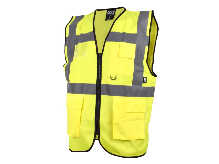 Scan SFV09 Hi-Vis Utility Waistcoat Yellow L