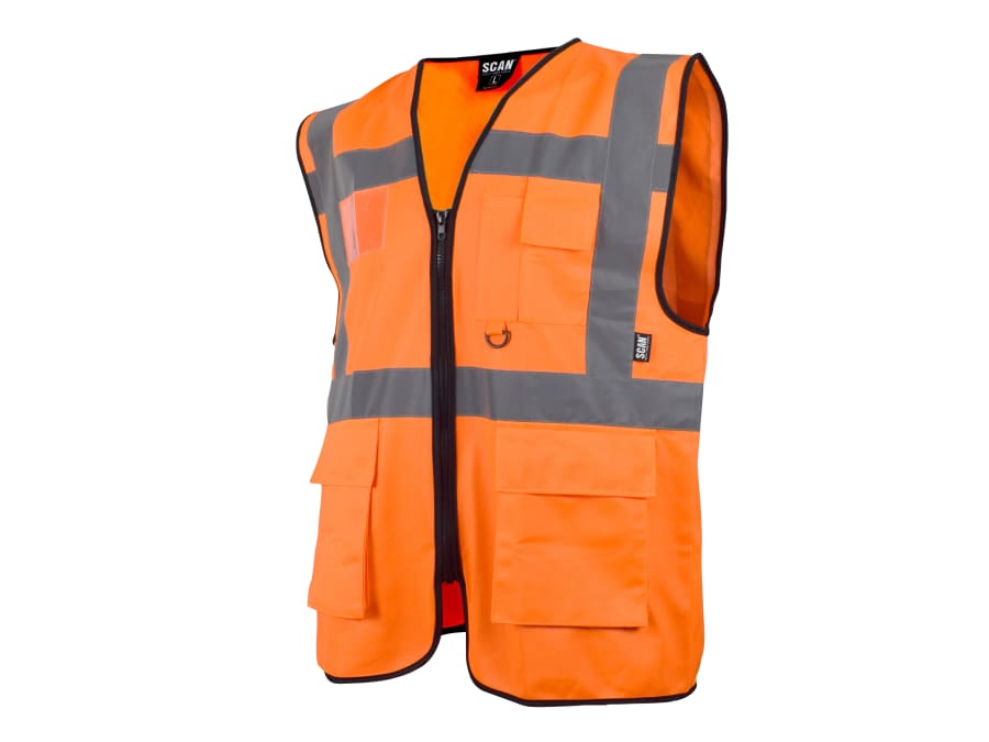 Scan SFV09O Hi-Vis Utility Waistcoat Orange L