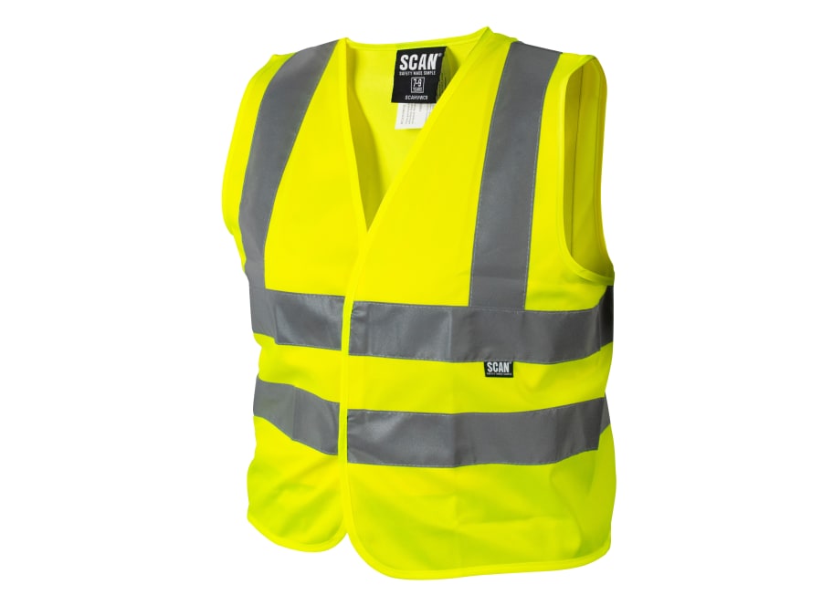 Scan SFCV01 Hi-Vis Waistcoat Yellow Child 10-13