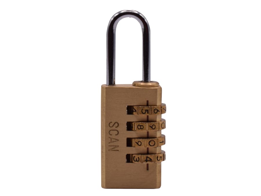 Scan NL1124 20mm Brass Combination Padlock