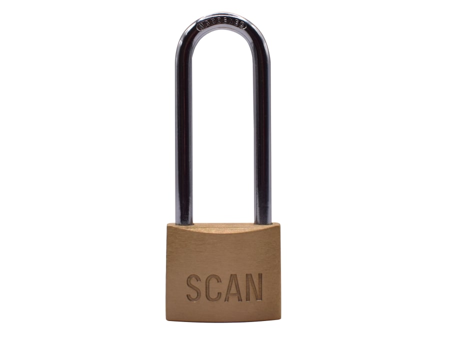 Scan BC0440L 40mm Long Shackle Brass Padlock