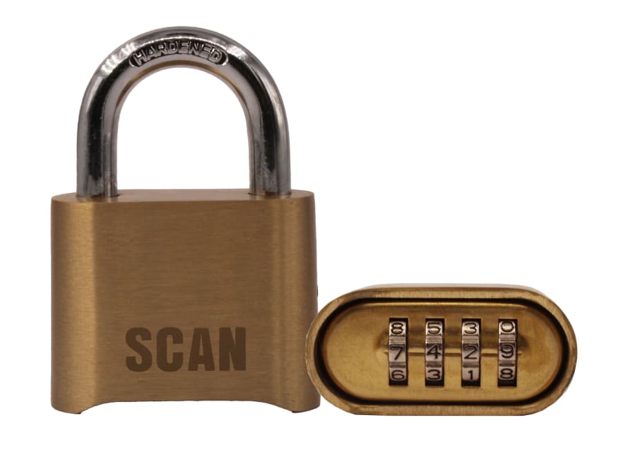Scan ZA1161 50mm Brass Combination Padlock