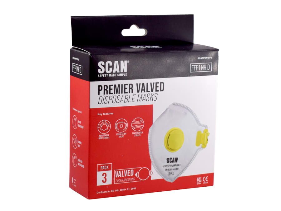 Scan DTC3XFD3 FFP1 Fold Flat Valved Disposable Mask