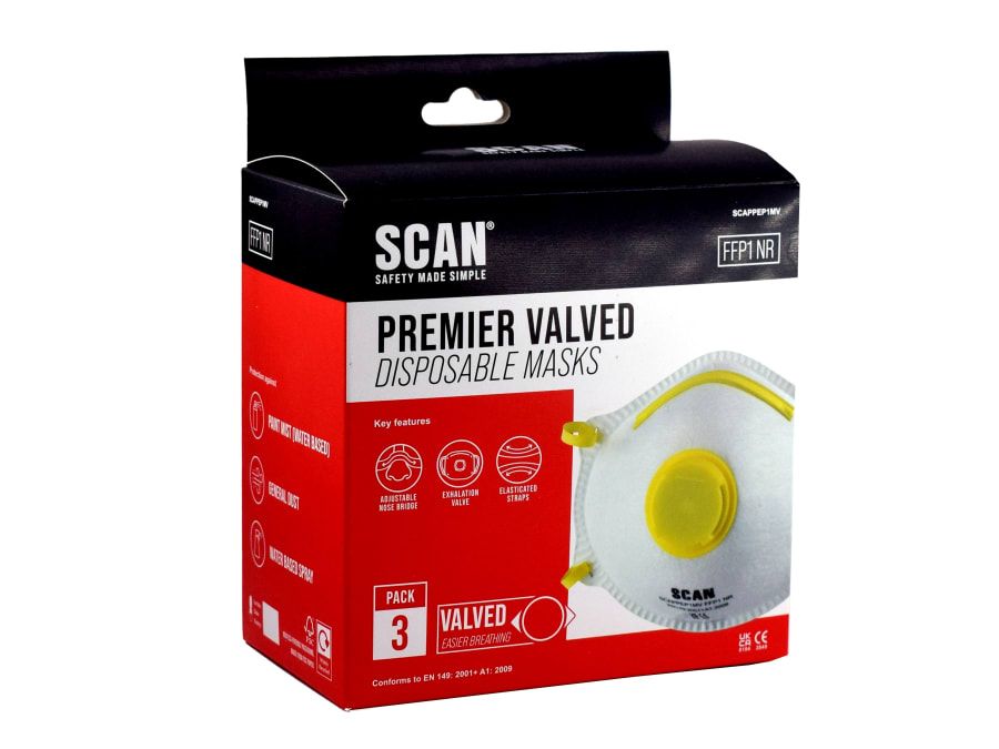 Scan DTC3MF3 FFP1 Disposable Valved Mask Pack of 3