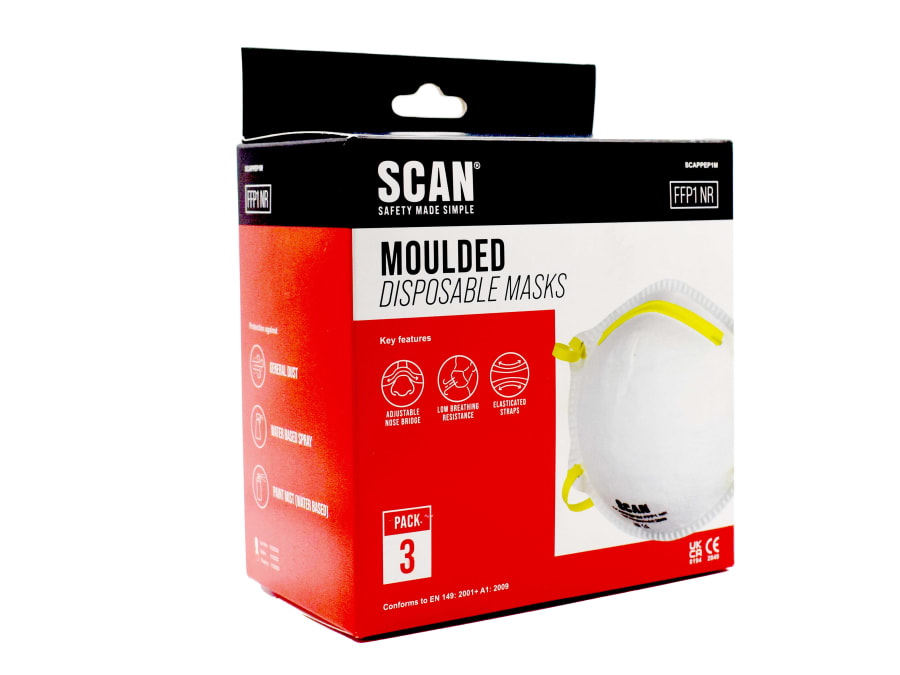 Scan DTC3M3 FFP1 Disposable Moulded Mask (Pack of 3)