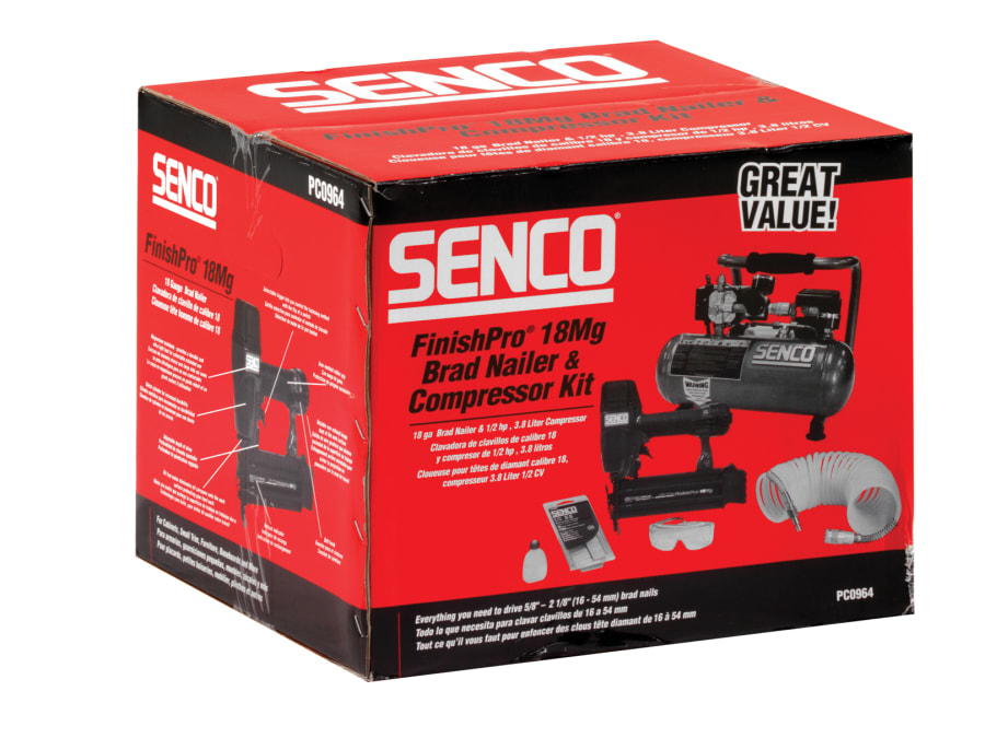 Senco PC0964UK1 Finish Pro 18 Pneumatic Nailer with 1 HP Compressor