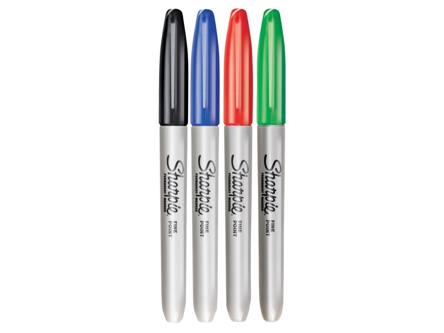 Sharpie 1985858 Fine Tip Permanent Marker Assorted with 4 Markers