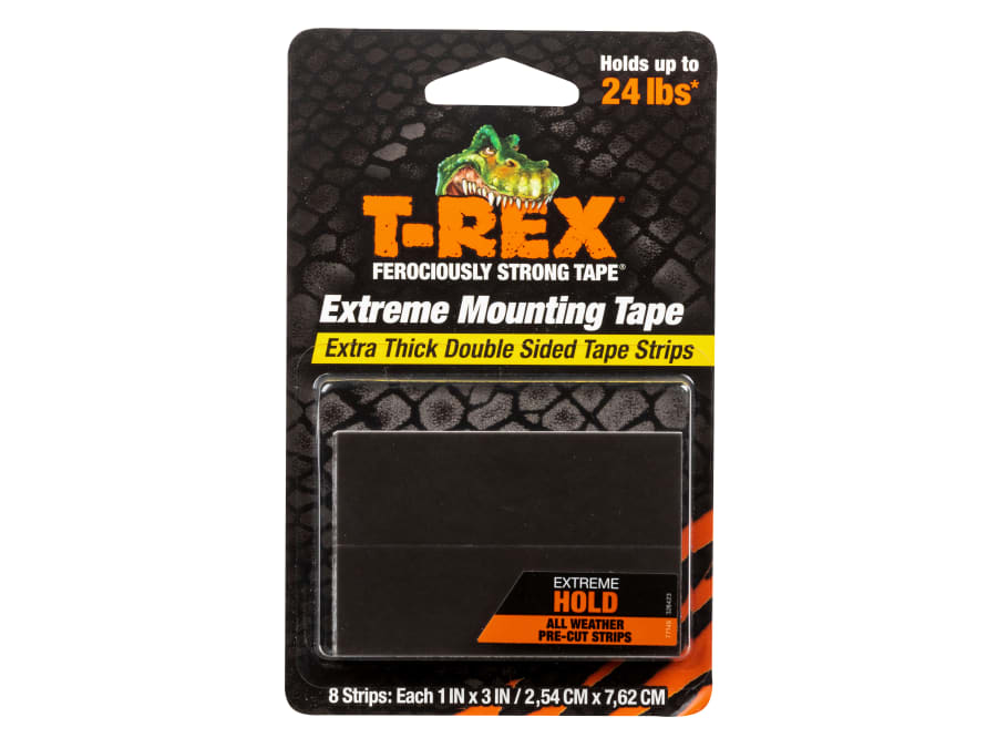 Shurtape 286252 T-REX Extreme Hold Mounting Strips 2.54 x 7.62cm Pack 8