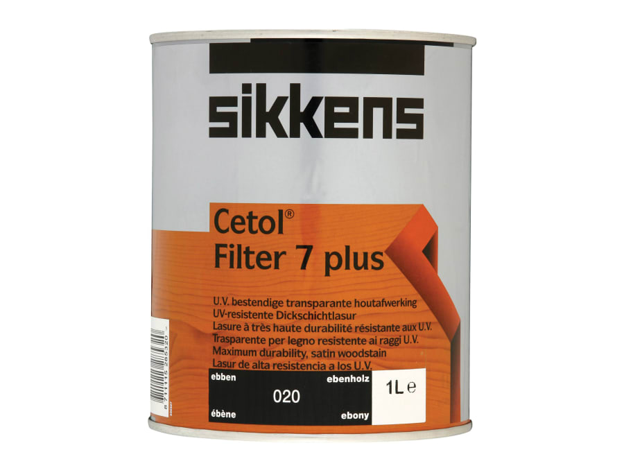 Sikkens 5085917 Cetol Filter 7 Plus Translucent Woodstain Ebony 1 Litre