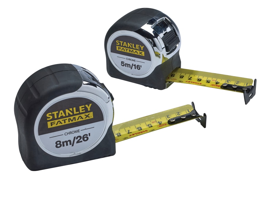 Stanley Hand Tools Stanley FMHT430410 FatMax Chrome Pocket Tape Measure Twin Pack