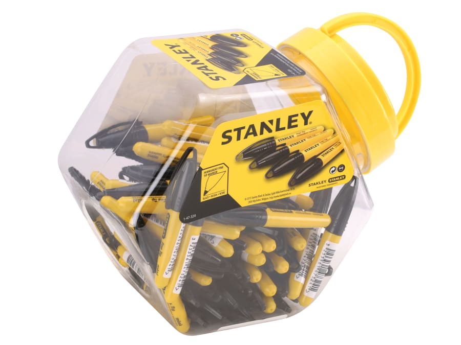 Stanley Hand Tools 147324 Mini Fine Tip Marker Black with 72 Pack
