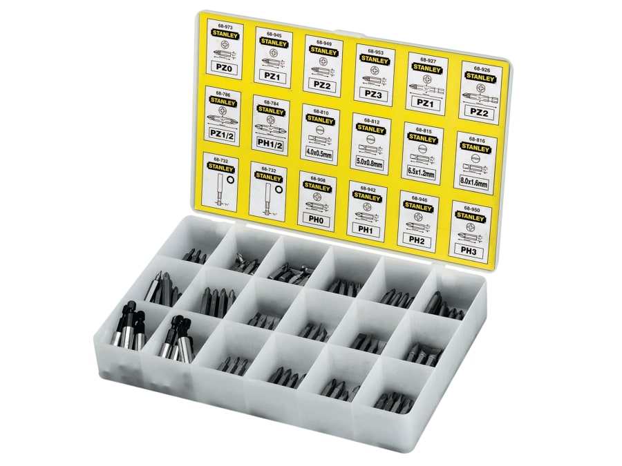 Stanley Hand Tools 168741 200 Piece Insert Bits & Magnetic Bit Holders Tray