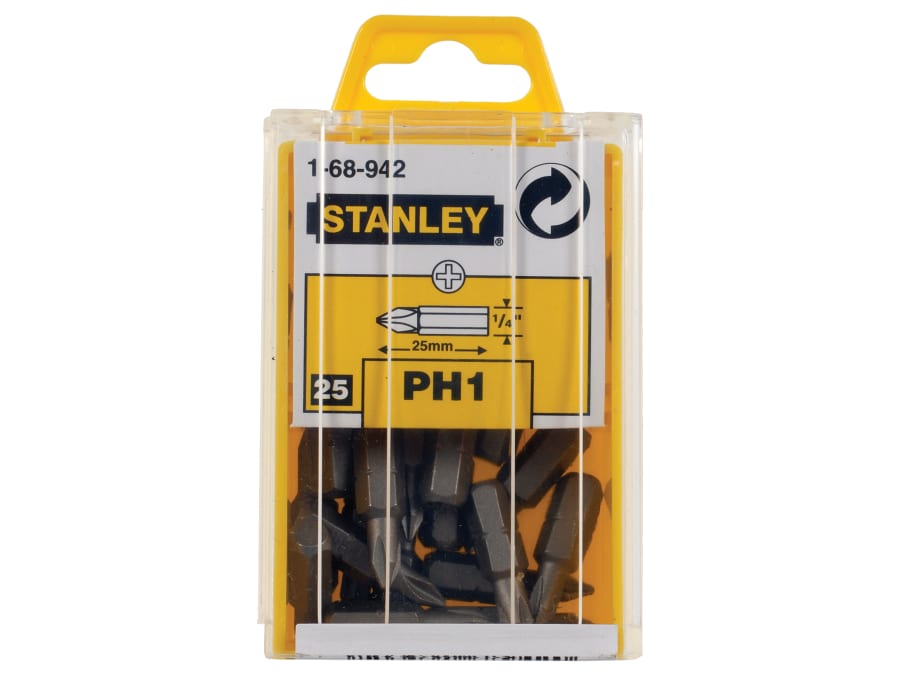 Stanley Hand Tools 168942 Phillips Bits PH1 x 25mm