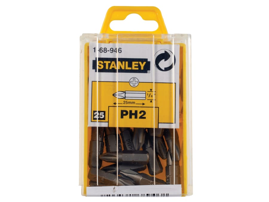 Stanley Hand Tools 168946 PH2 Phillips Bits 25mm