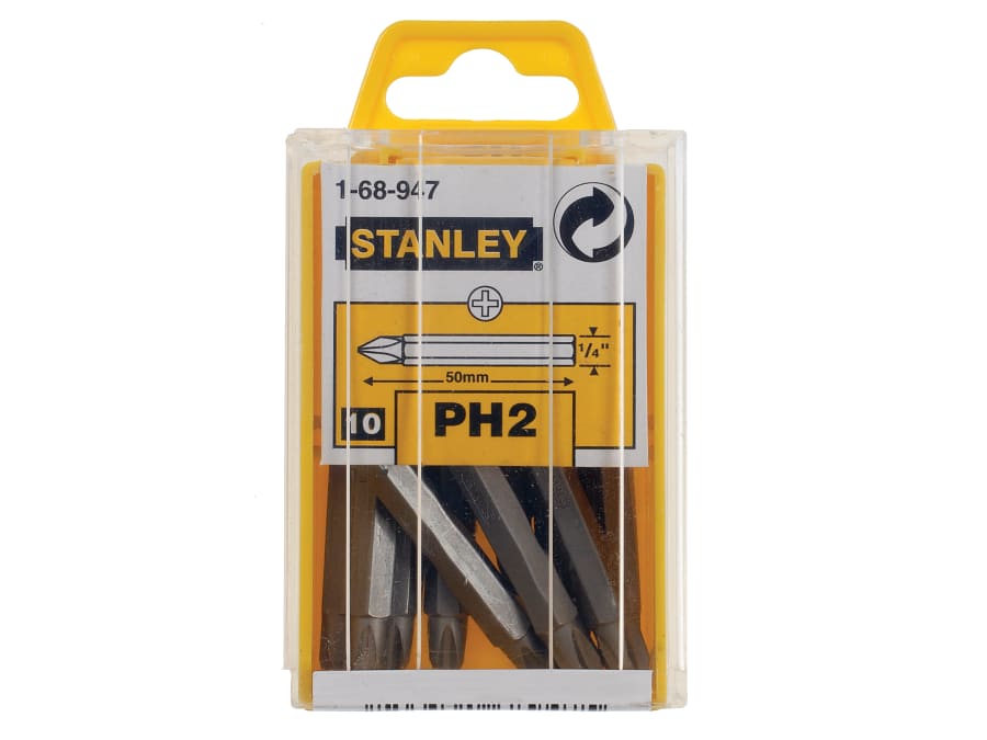 Stanley Hand Tools 168947 PH2 x 50mm Phillips Bits