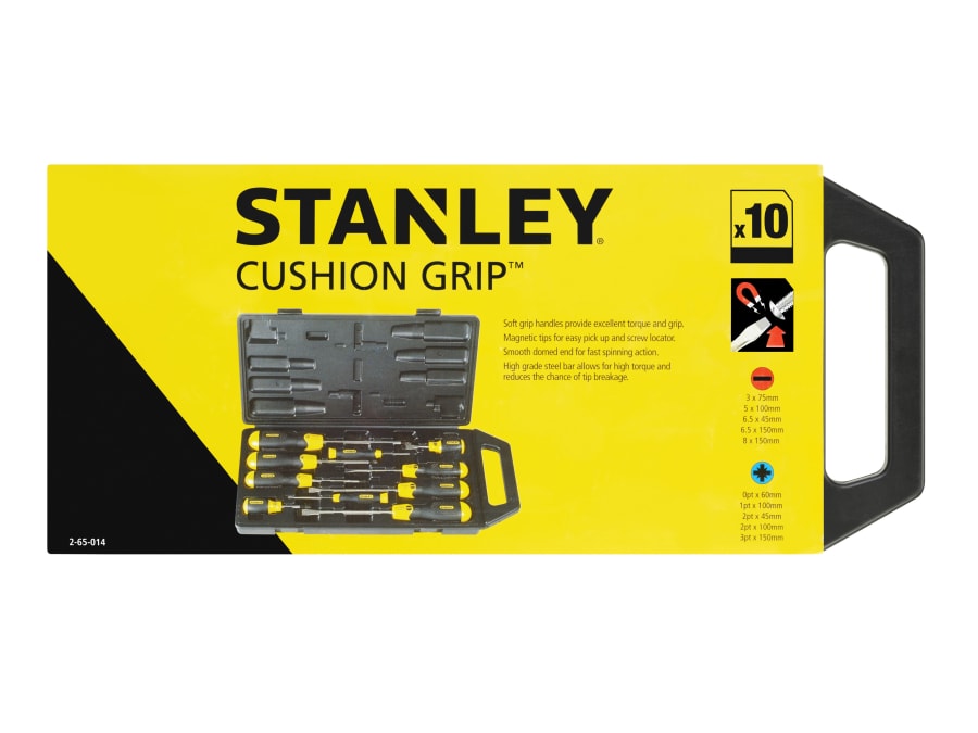 Stanley Hand Tools 265014 Cushion Grip Screwdriver Set 10 Piece