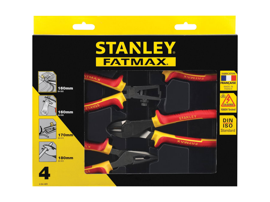 Stanley Hand Tools 484489 FatMax VDE Pliers Set 4 Piece