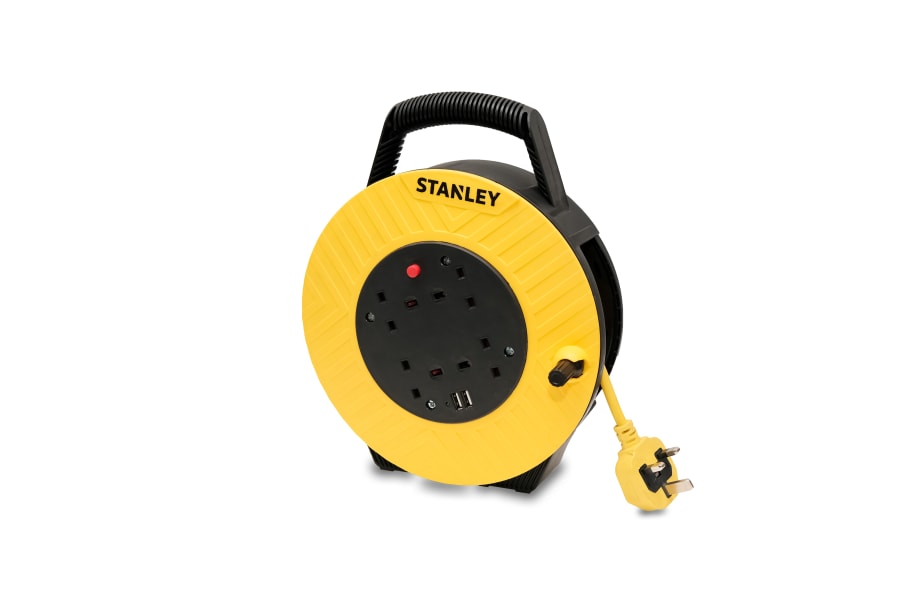 Stanley Electrical SXECGJ2OHME 7.5m 4-Socket + 2 USB Cable Reel