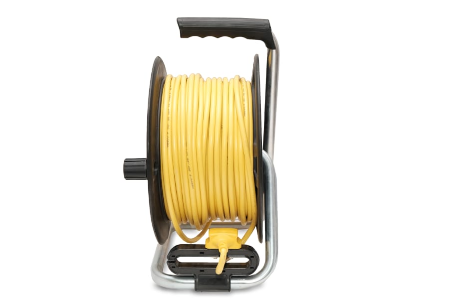 Stanley Electrical SXECGL2OHXE 50m Open Drum Cable Reel 240V 13A 4-Socket + 2 USB