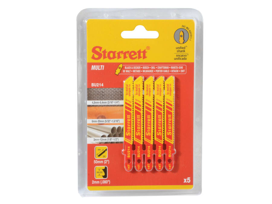 Starrett SA335 Multi Purpose Jig Saw Blades Pack of 5