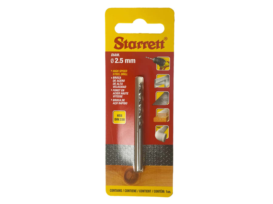 Starrett KBAR025 HSS Split Point Drill Bit 2.5 x 57mm