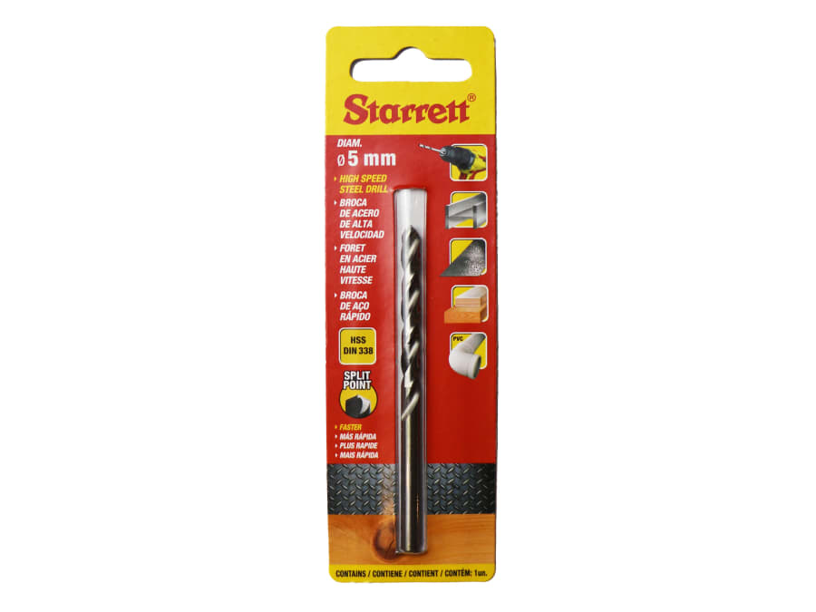 Starrett KBAR050 HSS Split Point Drill Bit 5 × 86mm