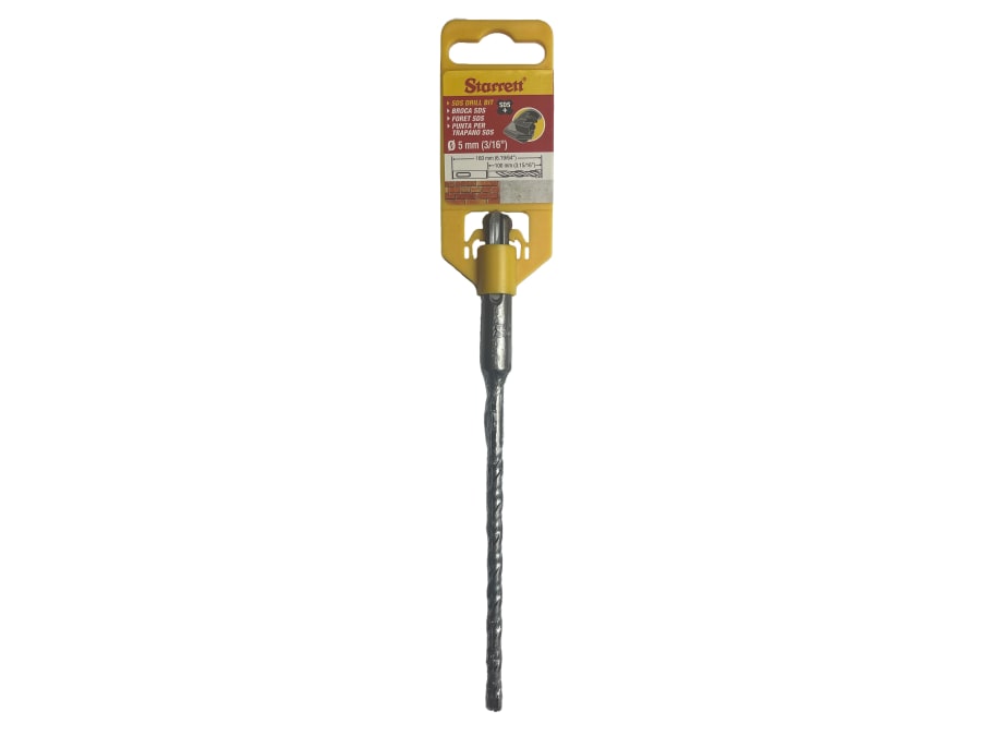 Starrett KBPS05B SDS Plus 2 Point Drill Bit 5 × 160mm