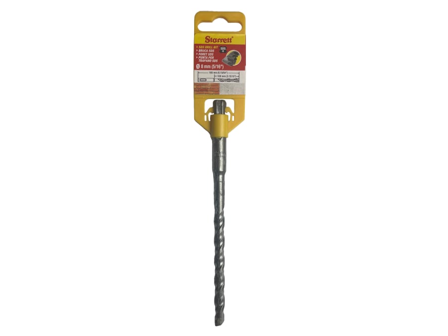 Starrett KBPS08B SDS Plus 2 Point Drill Bit 8 × 160mm