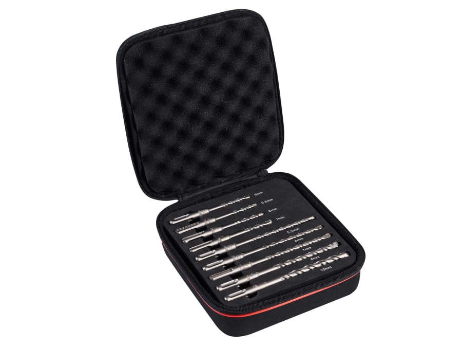 Starrett KBPSK09 9 Piece SDS Plus 2 Point Drill Bit Set