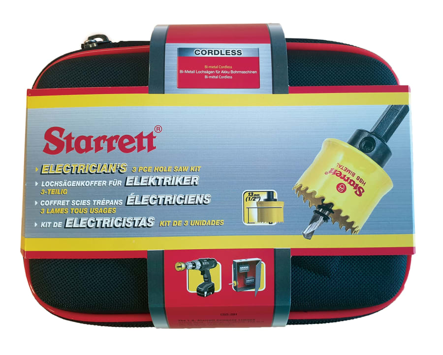 Starrett KCS03001 Bi-Metal Holesaw Kit 3 Piece