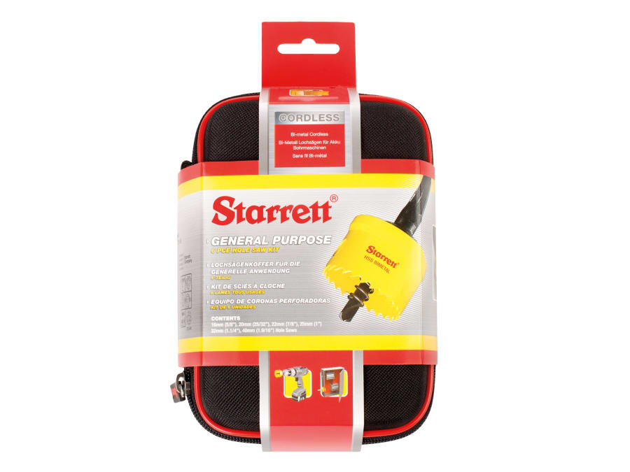 Starrett KCS06001 Bi-Metal Holesaw Kit 6 Piece