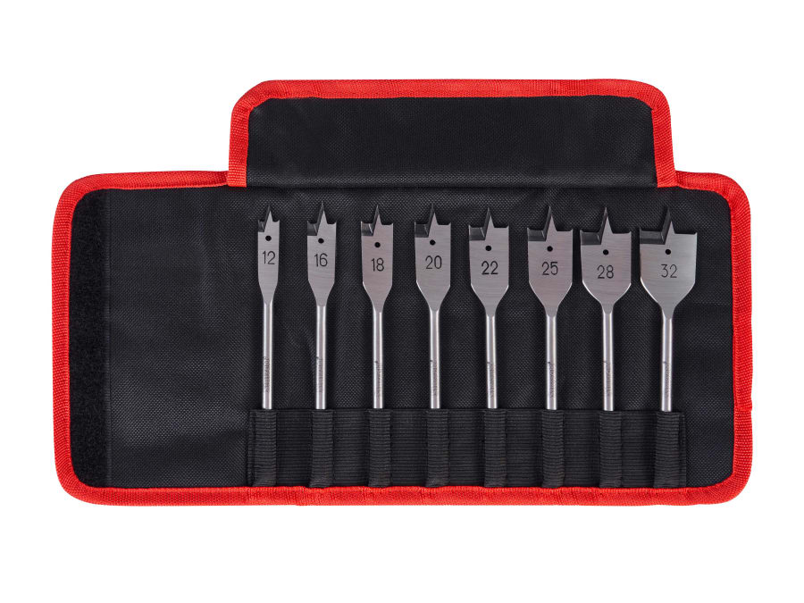 Starrett KFWDK08 8 Piece Flat Wood Drill Bit Set