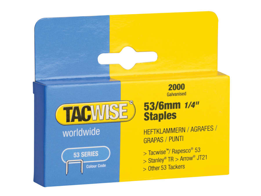 Tacwise 0334 6mm Light-Duty Staples with 2000 Pack