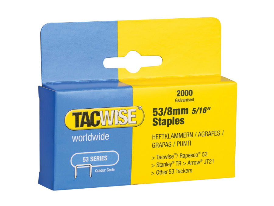 Tacwise 0335 8mm Light-Duty Staples with 2000 Pack