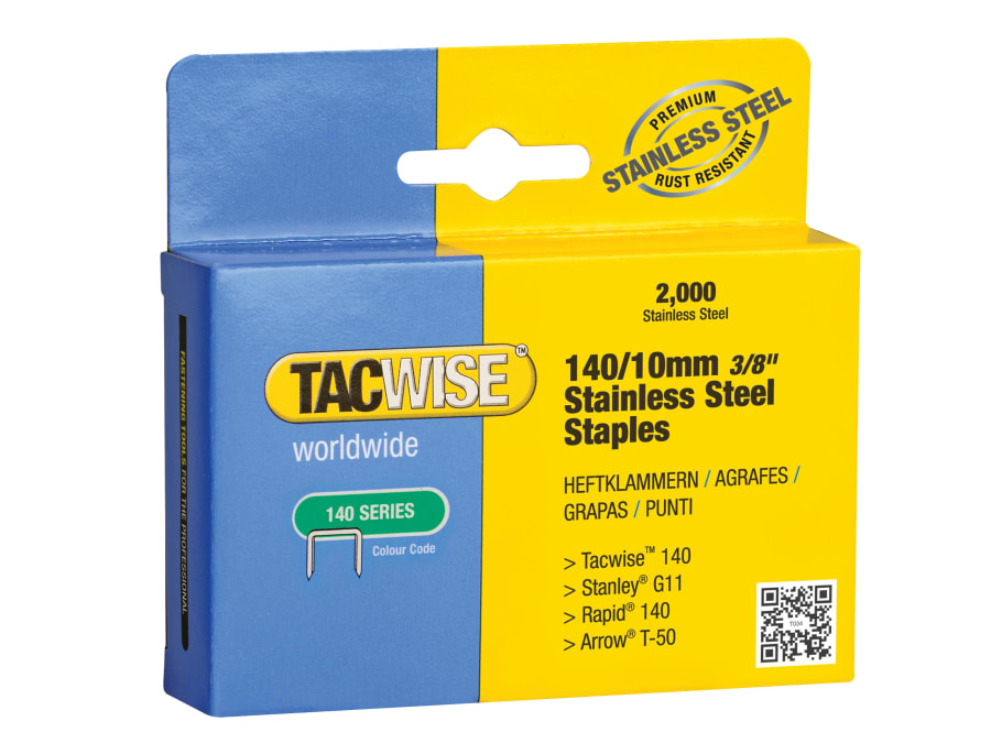 Tacwise 1217 10mm Stainless Steel Staples with 2000 Pack