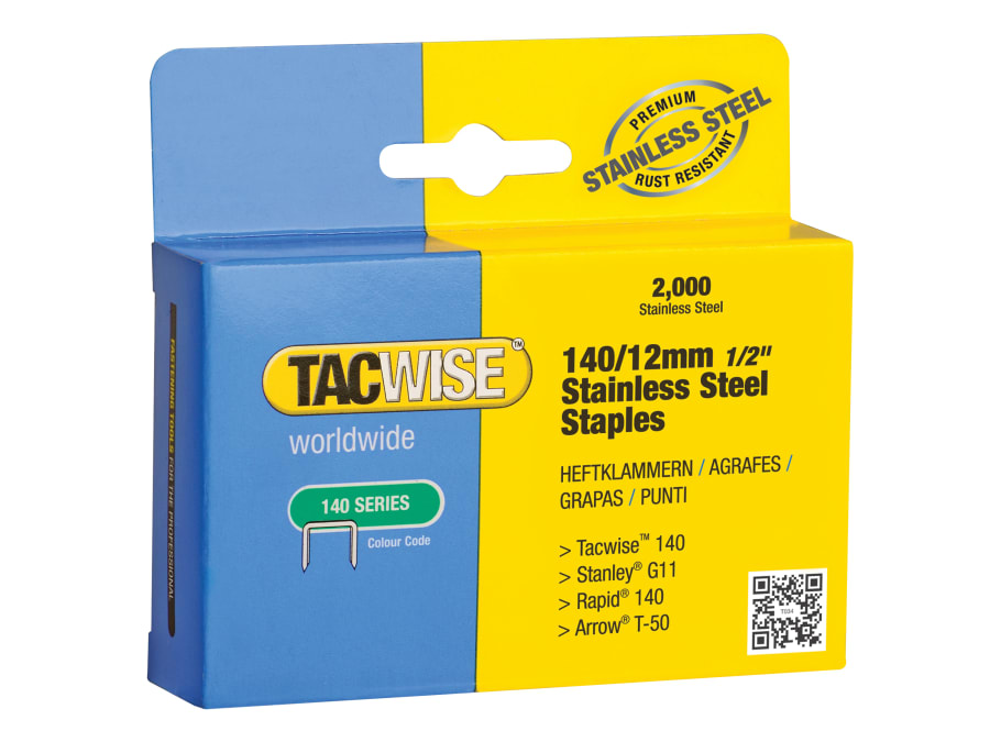 Tacwise 1220 12mm Stainless Steel Staples with 2000 Pack
