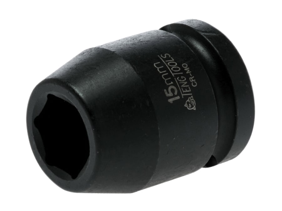 Teng 920515N 1/2in Drive 15mm 6-Point Hexagon Impact Socket