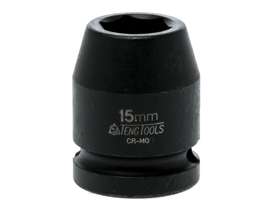 Teng 920515N 1/2in Drive 15mm 6-Point Hexagon Impact Socket