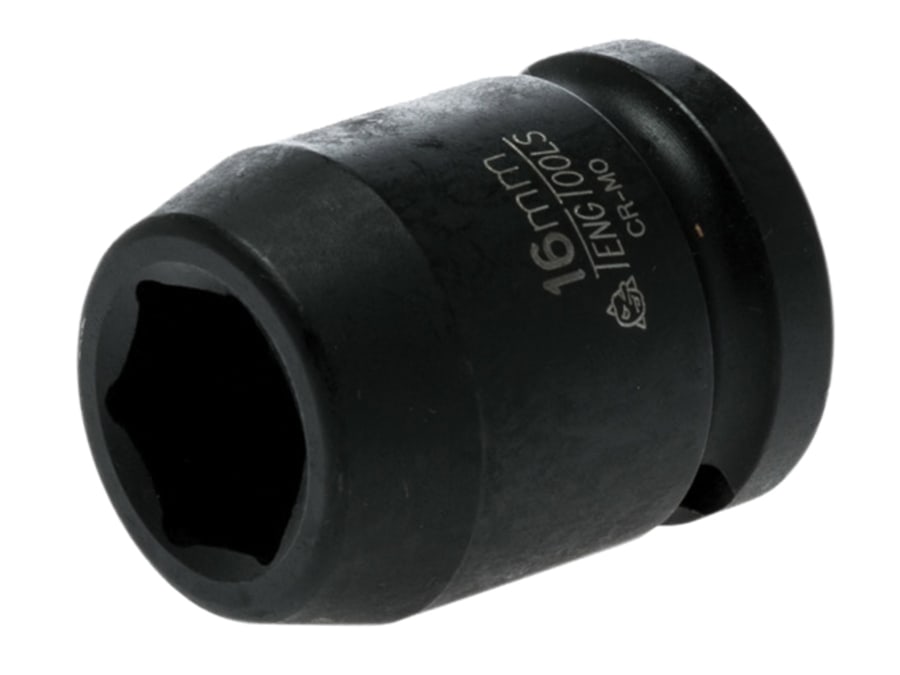 Teng 920516N 1/2in Drive 16mm 6-Point Hexagon Impact Socket
