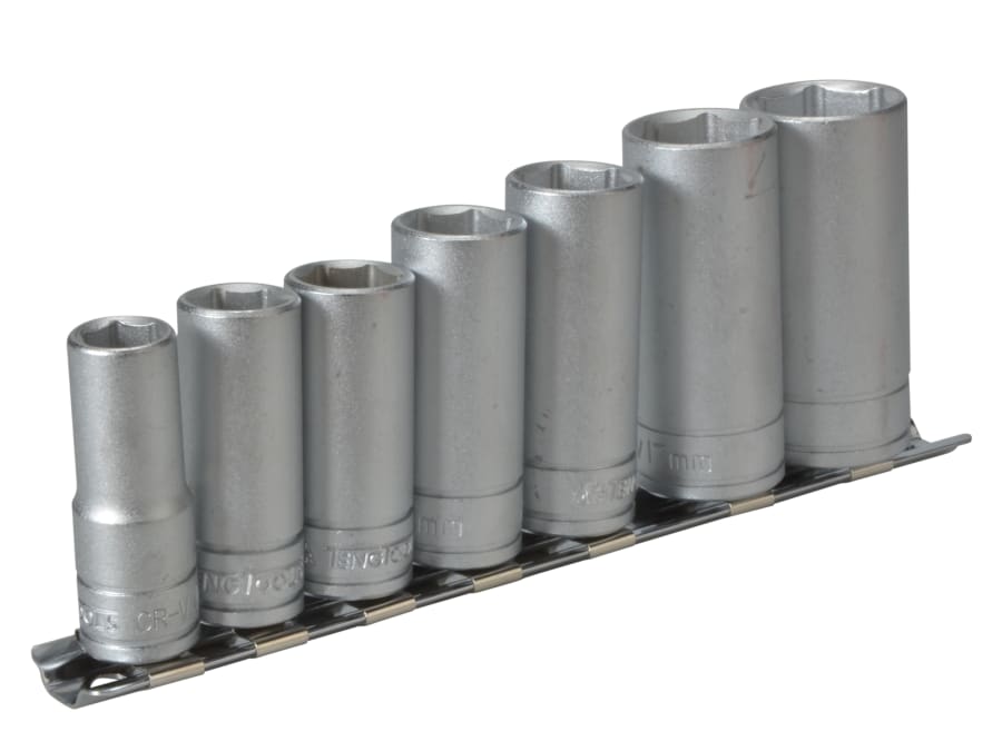 Teng M3807 3/8in Drive Socket Clip Rail Set of 7 Metric