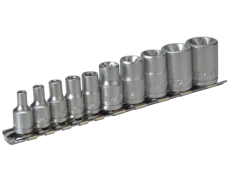 Teng M3814 Socket Clip Rail Set of 10 3/8in & 1/4in Drive