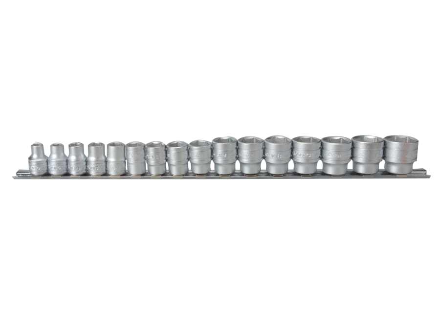 Teng M3816 3/8in Drive Socket Clip Rail Set of 16