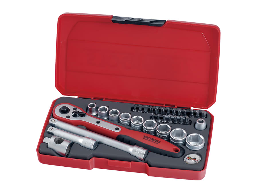 Teng T3834 3/8in Drive 34 Piece Metric Socket & Bit Set