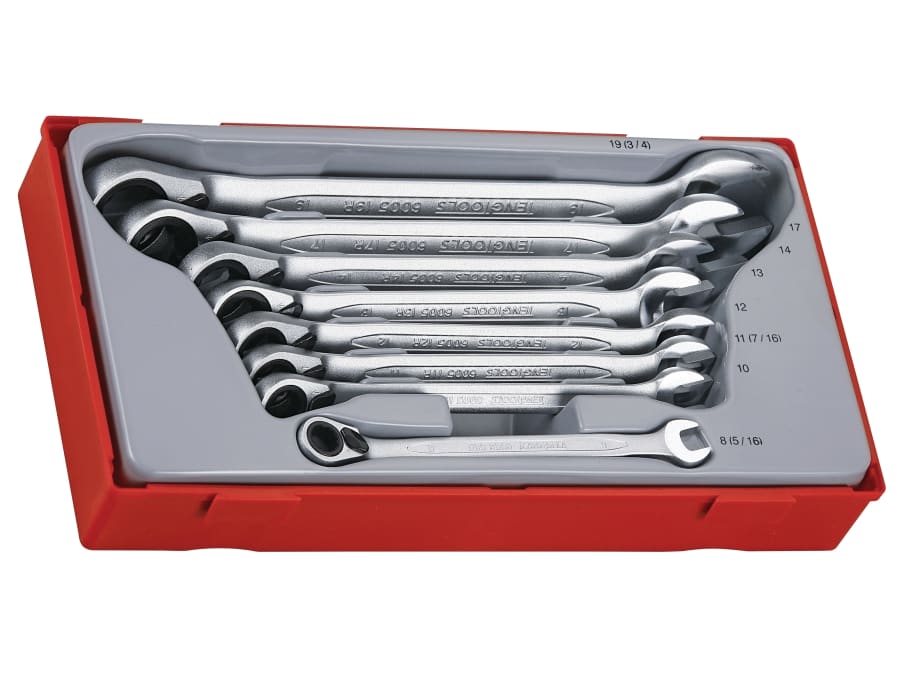 Teng TT6508R 8 Piece Metric Ratchet Combination Spanner Set