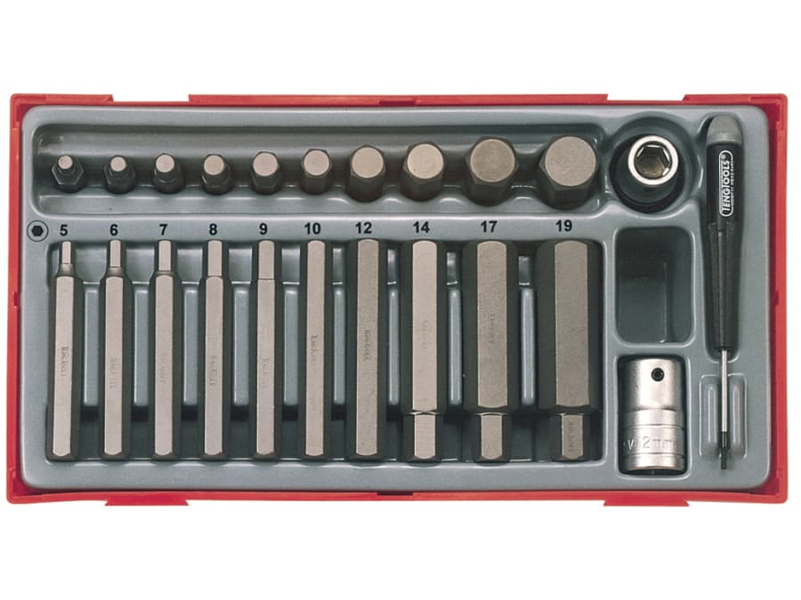 Teng TTHEX23 1/2in Drive Metric Hex Bit Socket Set 23 Piece
