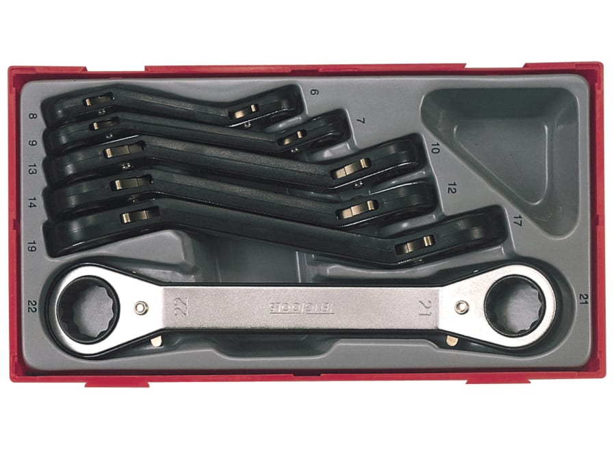 Teng TC38 Metric Ratchet Ring Spanner Set 6 Piece