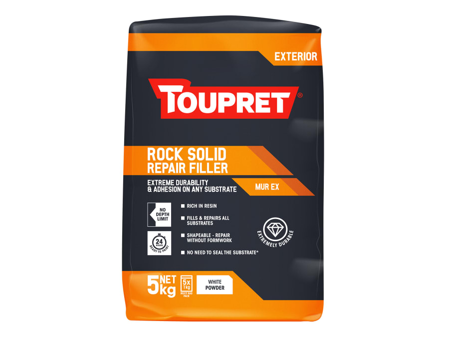 Toupret TTMUX051GB Exterior Rock Solid Repair Filler 5kg