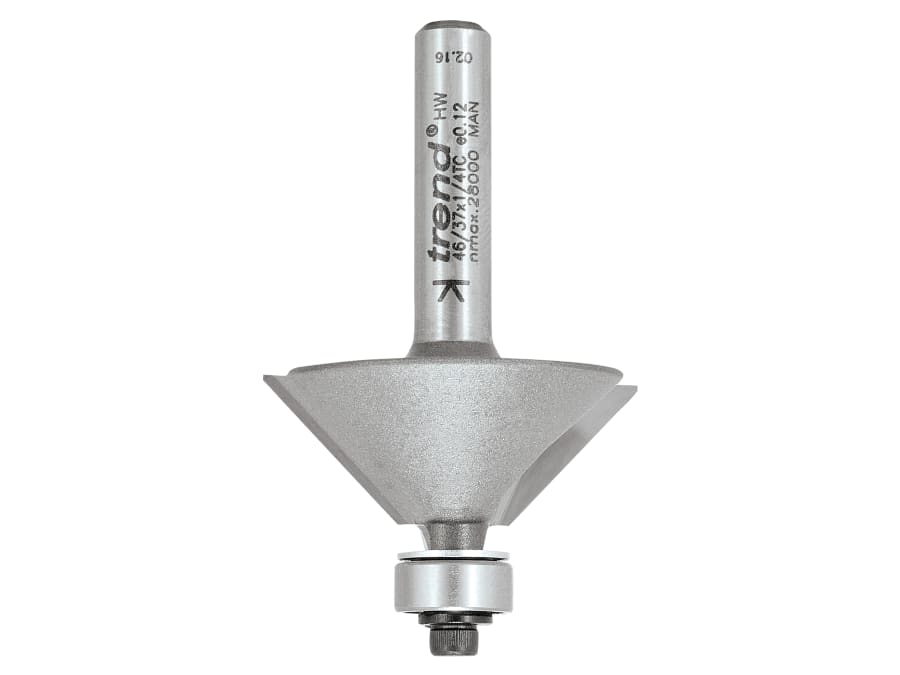Trend 4637X14TC 12mm Chamfer Cutter with Bearing